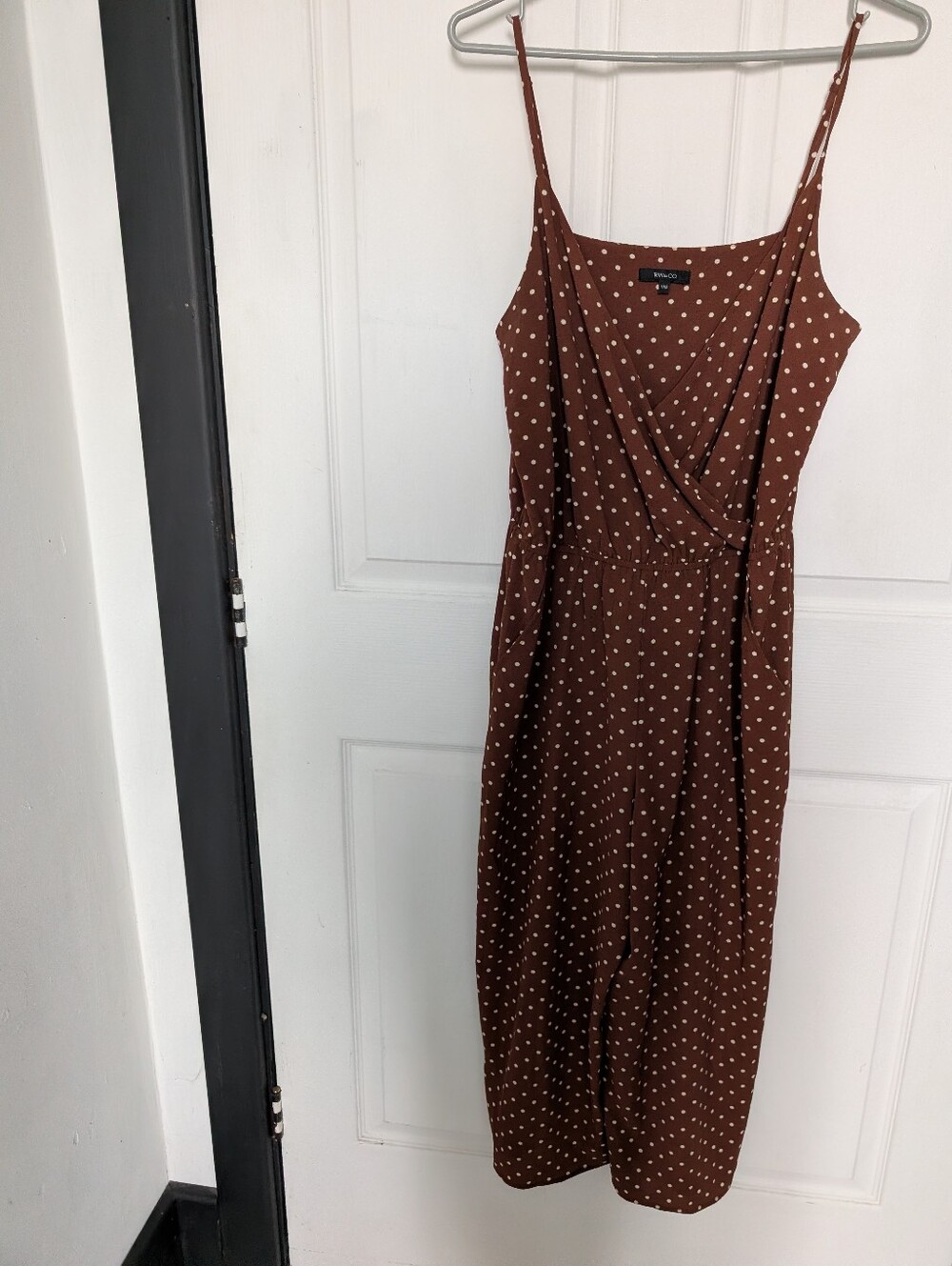 RW&CO Brown Polka Dot Spaghetti Strap Jumper